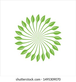 Leaf around Logo. Nature Symbol. Icon Vector Eps 10.