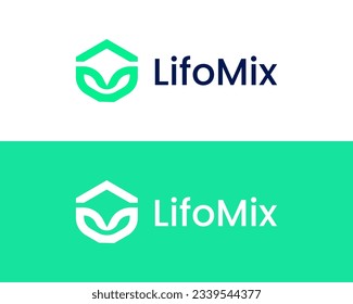 Leaf with arrow logo concept design