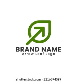 Leaf arrow logo is perfect for finance, bank, economy, garden, internet, digital, media, entertainment logos etc