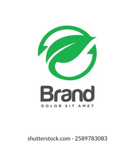 Leaf Arrow Logo Recycle Design Vector Illustration