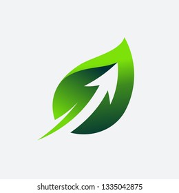 Leaf Arrow Logo Template