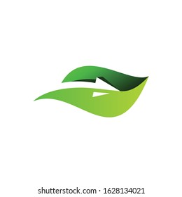 Leaf Arrow Nature Logo Design Graphic Vector. 