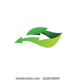 Leaf Arrow Nature Logo Design Graphic Vector. 