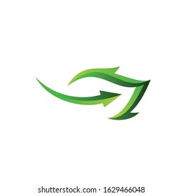 Leaf Arrow Nature Logo Design Graphic Vector. 