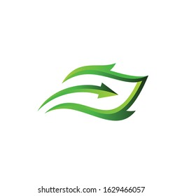 Leaf Arrow Nature Logo Design Graphic Vector. 