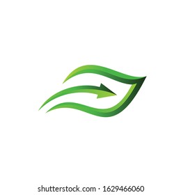 Leaf Arrow Nature Logo Design Graphic Vector. 