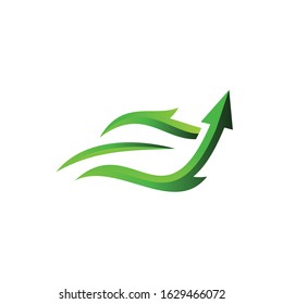 Leaf Arrow Nature Logo Design Graphic Vector. 