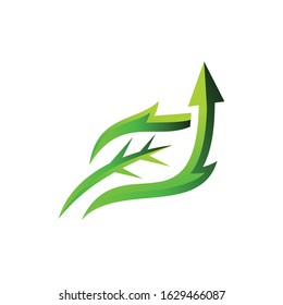 Leaf Arrow Nature Logo Design Graphic Vector. 