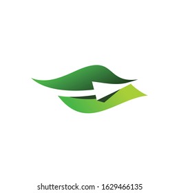 Leaf Arrow Nature Logo Design Graphic Vector. 