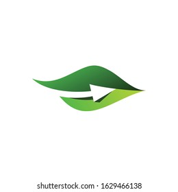 Leaf Arrow Nature Logo Design Graphic Vector. 