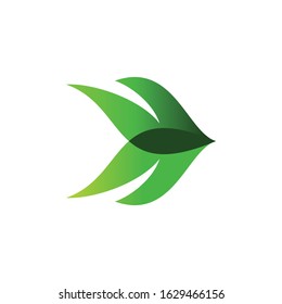 Leaf Arrow Nature Logo Design Graphic Vector. 