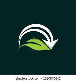 Leaf Arrow Recycling Creative Business Logo