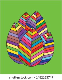 Leaf art colorful vector illustration design.