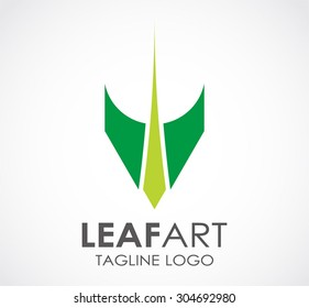 Leaf art green natural abstract vector logo design template environment business icon ecology company identity symbol concept