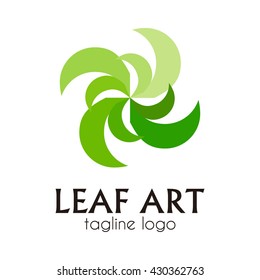 leaf art Vector and logo design or template leaf group business icon of company identity symbol concept