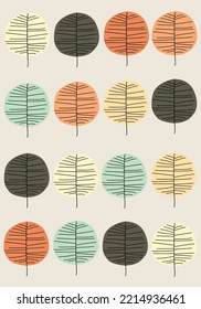 Leaf artwork earth tone color vector illustration design wallpaper background collection