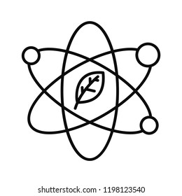 Leaf atom icon. Outline illustration of leaf atom vector icon for web design isolated on white background