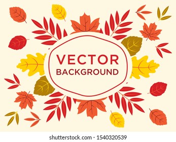 leaf autumn background with space in center for text