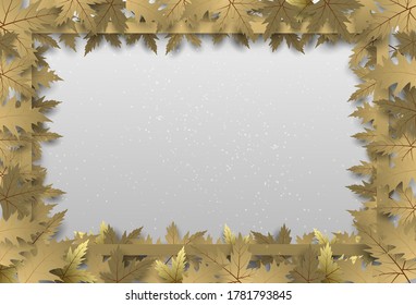 borde del marco dorado de otoño de hoja Banner.sale,temporada.prima