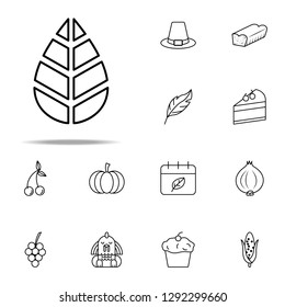 Leaf, autumn icon. Thanksgiving day icons universal set for web and mobile