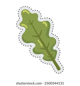 Leaf Autumn sticker icon Vector illustration