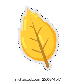 Leaf Autumn sticker icon Vector illustration