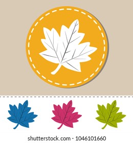 Leaf Autumn Web Icons - Colorful Vector Illustration - Isolated On White Background