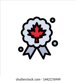 Leaf, Award, Badge, Quality  Flat Color Icon. Vector icon banner Template