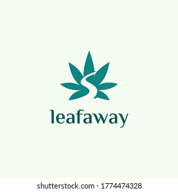 leaf away design logo vector icon
