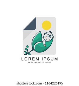 leaf and baby logo template