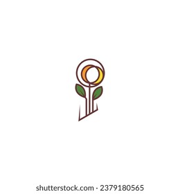 leaf back to nature logo design vector template
