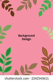 Leaf background design. Creative leaves layout made with pink background. Minimal background.