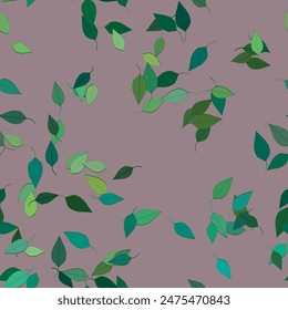 Leaf background. Floral ornamental vector pattern. Seamless design leaves texture.