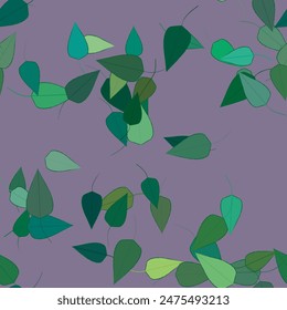 Leaf background. Floral ornamental vector pattern. Seamless design leaves texture.