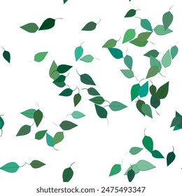 Leaf background. Floral ornamental vector pattern. Seamless design leaves texture.