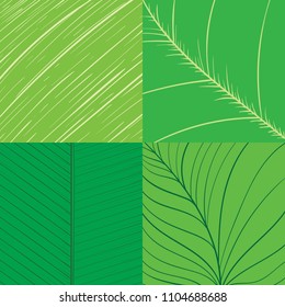 Leaf background with green simply leaf in vector illustration.