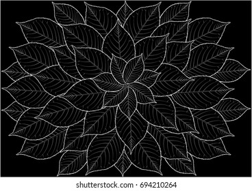 Leaf background - Illustration,Design Professional, Drawing - Activity, Painted Image, Textile,Springtime, Summer, Abstract, Arts Culture, Backgrounds