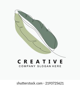 Leaf Background Logo Design, Vector Art Icons, In pastel colors