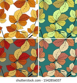 Leaf background. Modern nature backdrop. Autumn tree vector. Seasonal banner. Abstract autumn leaves background for decorative design. Fall colorful floral