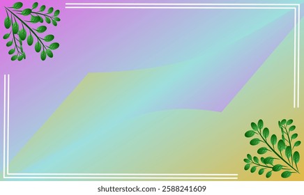 leaf background on two corners of the background