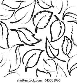 leaf background pattern. vector illustration seamless pattern with leaf. 
