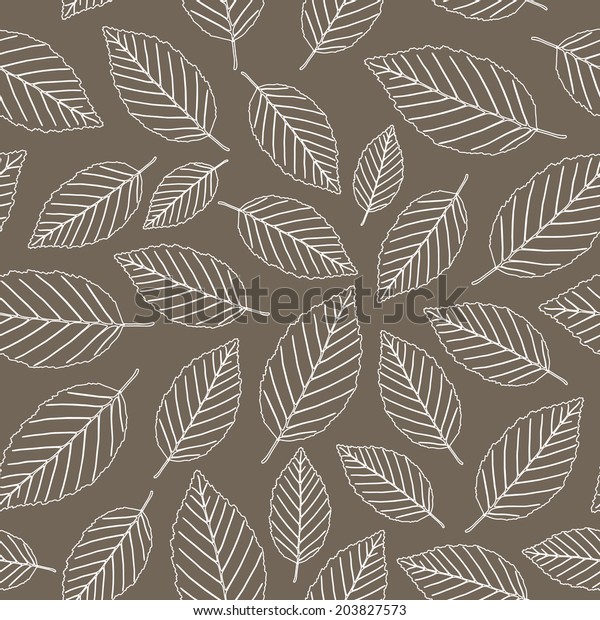 Leaf Background Seamless Pattern Brown Color Stock Vector (Royalty Free ...