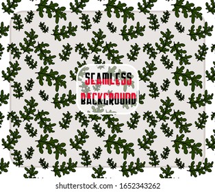 Leaf Background Seamless pattern of leaf. tropical plant hand vector on white