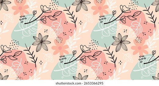 leaf background textile motif pattern