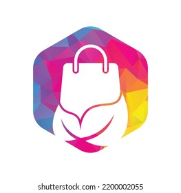 Leaf bag logo design icon template. Bag leaves recycle logo vector icon. 