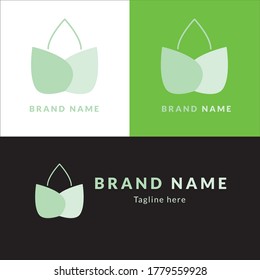 Plantilla de diseño del logotipo de la tienda de bolsos de hoja