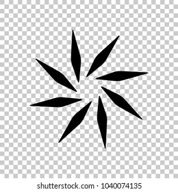 leaf, bamboo, flower. simple silhouette. On transparent background.
