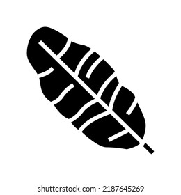 leaf banana glyph icon vector. leaf banana sign. isolated symbol illustration