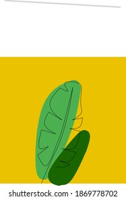leaf banana illustrasion background yellow