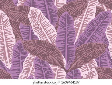 Leaf banana mauve are seamless pattern. Use cmyk color mode on a white background.